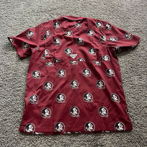 NEW Columbia PFG Florida State Seminoles CLG Super Slack Tide Shirt AOP Men’s M - Picture 2 of 6